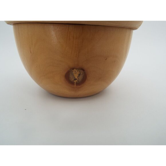 Vintage Wooden String Floss Yarn Dispenser 4.5" Acorn Twine Holder - Picture 5 of 11